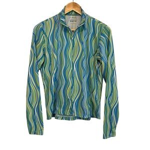 Women's Large Performance Long Sleeve cycling Sportswear Quarter Zip Shirt